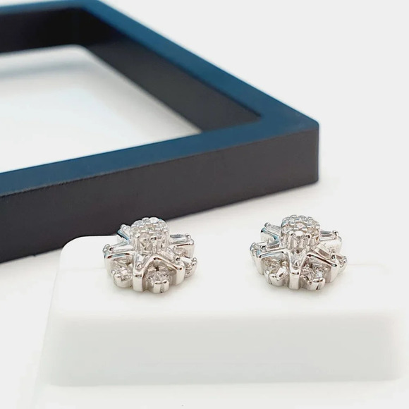 Amazon.com: SILBERTALE 3 Pairs 925 Sterling Silver Cubic  \